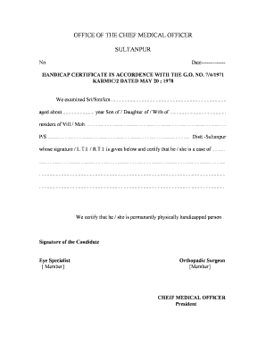 Handicap Certificate
