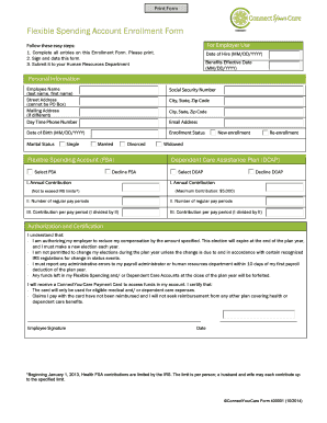 Flexible Spending Account Enrollment Form