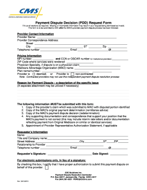 Payment Dispute Decision Request Form