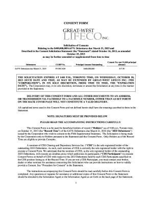 Debenture Consent Form