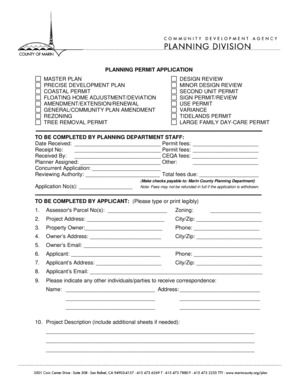 Marin County Planning Permit Application