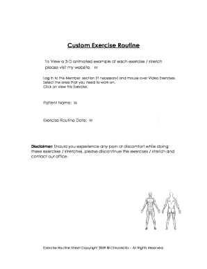 Exercise Routine Form