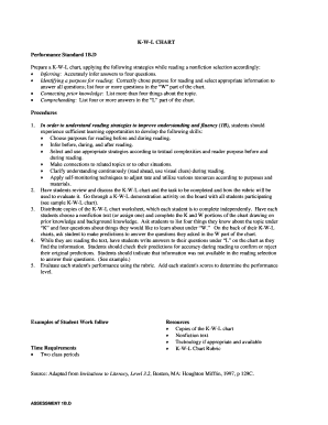 K-W-L Chart Worksheet