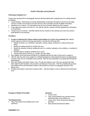 Story Pyramid and Summary Template