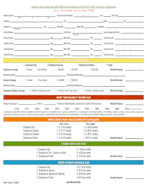 Leslie & Associates Benefit Alliance Enrollment Form