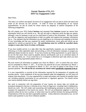 2010 Tax Engagement Letter