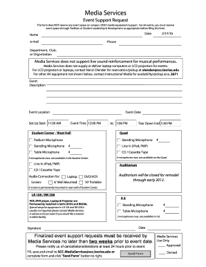 Event Support Request Form