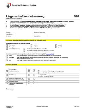 Zusatzformular zum Baugesuch B20