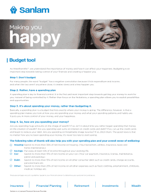 Personal Spending Plan Template
