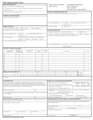 Dental Claim Form