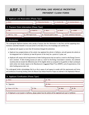 California Natural Gas Vehicle Incentive Claim Form