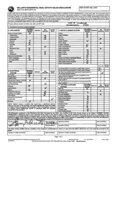 Indiana Seller's Residential Real Estate Sales Disclosure