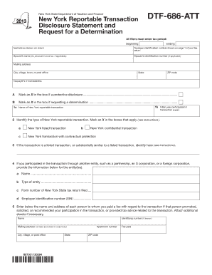 New York Reportable Transaction Disclosure Statement