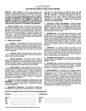 Software Development Kit License Agreement