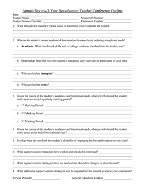 Teacher Conference Outline for Student Reevaluation