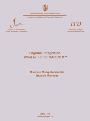 Regional Integration What is in it for CARICOM - Mauricio Mesquita Moreira and Eduardo Mendoza