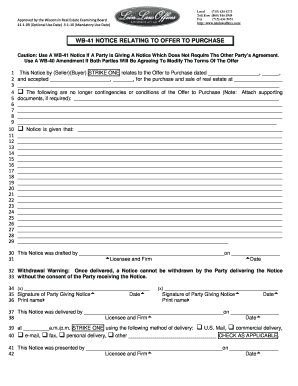 Wisconsin Notice Relating to Offer to Purchase