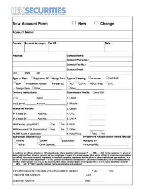 New Account Form