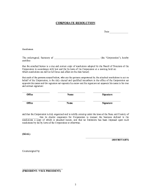Corporate Resolution for Brokerage Account Authorization