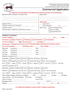 Commercial Insurance Application Form