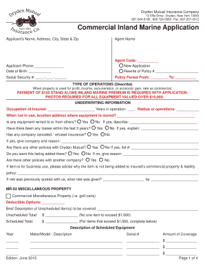 Commercial Inland Marine Application