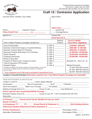 Craft 12 Contractor Application