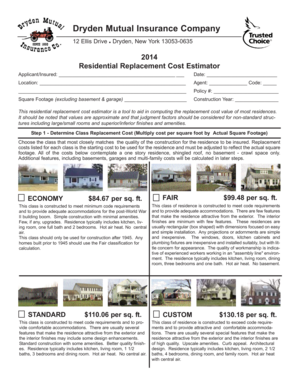 Residential Replacement Cost Estimator