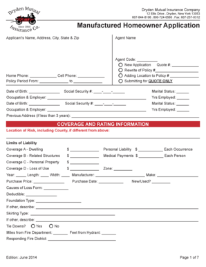 Manufactured Homeowner Application