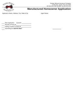 Manufactured Homeowner Application