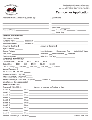 Farmowner Insurance Application