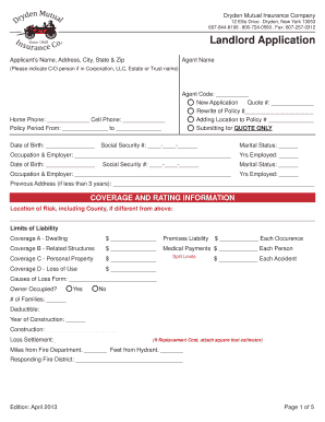 Landlord Application Form