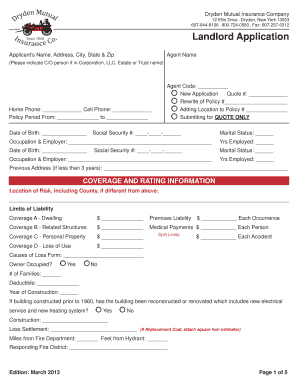 Landlord Application Form