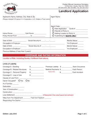 Landlord Application Form