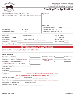 Dwelling Fire Application