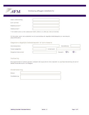 Formulier voor aanmelding als dagelijks beleidsbepaler en commissaris