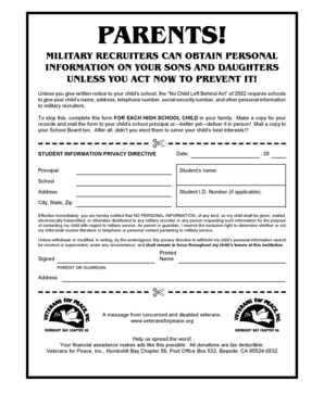 Student Information Privacy Directive
