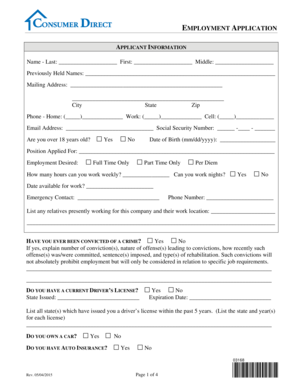 Employment Application Form