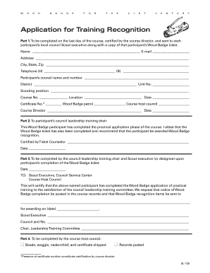 Wood Badge Training Recognition Application