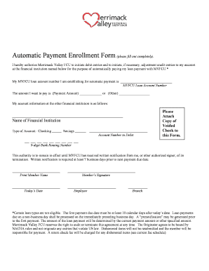 Automatic Payment Enrollment Form