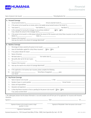 Questionnaire financier