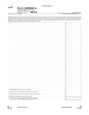 PA-41 Schedule A Form
