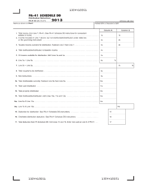 PA-41 Schedule DD Distribution Deductions