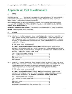 Caregiving in the US 2009 Questionnaire