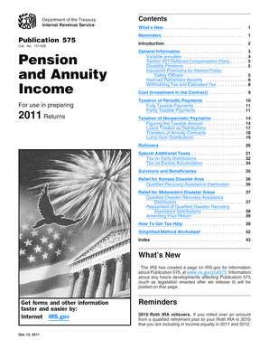 Publication 575 Pension and Annuity Tax Guide