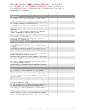 Risk Control Self-assessment Checklist for Nurse Practitioners