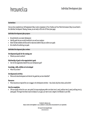 Individual Development Plan Form