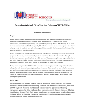 Person County Schools BYOT Policy Agreement