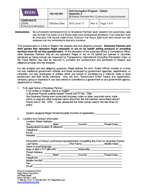 Business Partner Anti-Corruption Questionnaire