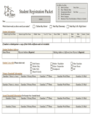 Student Registration Packet