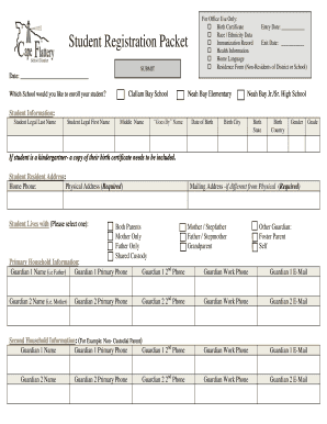 Student Registration Packet